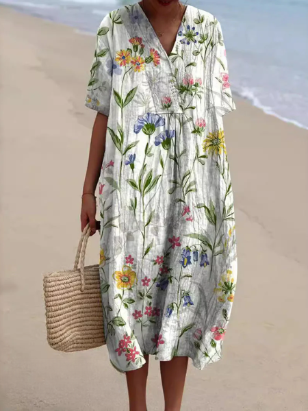 Sylvia | Colorful Coastal Midi Dress