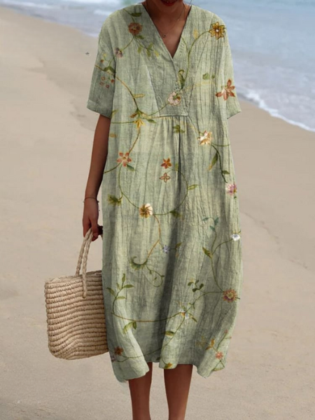 Sylvia | Colorful Coastal Midi Dress