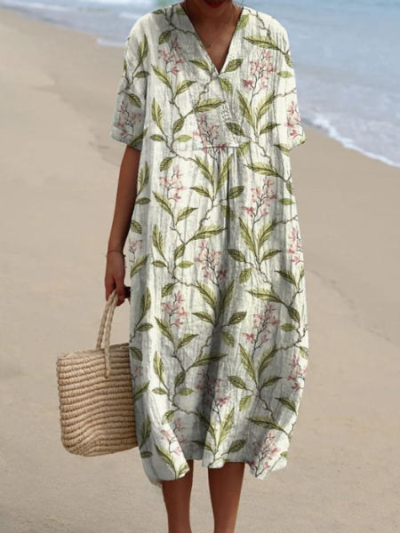 Sylvia | Colorful Coastal Midi Dress