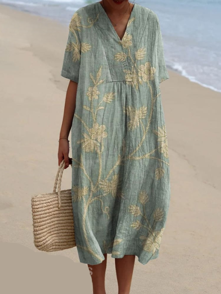 Sylvia | Colorful Coastal Midi Dress