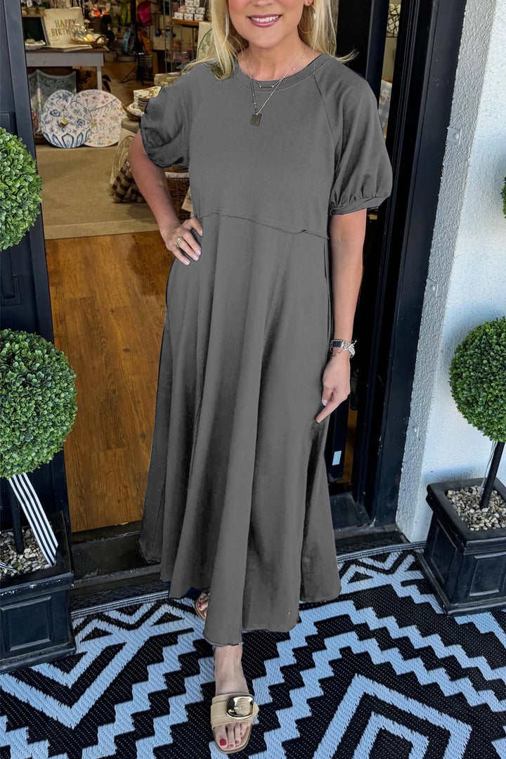 Elena | Puff Sleeve Maxi Dress