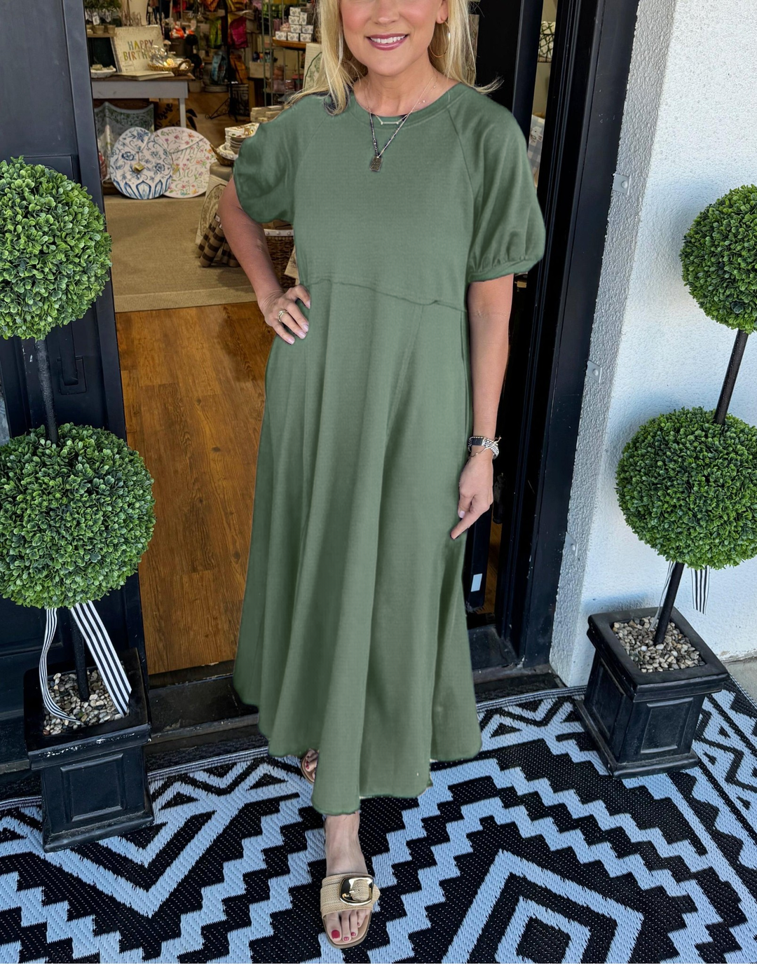 Elena | Puff Sleeve Maxi Dress