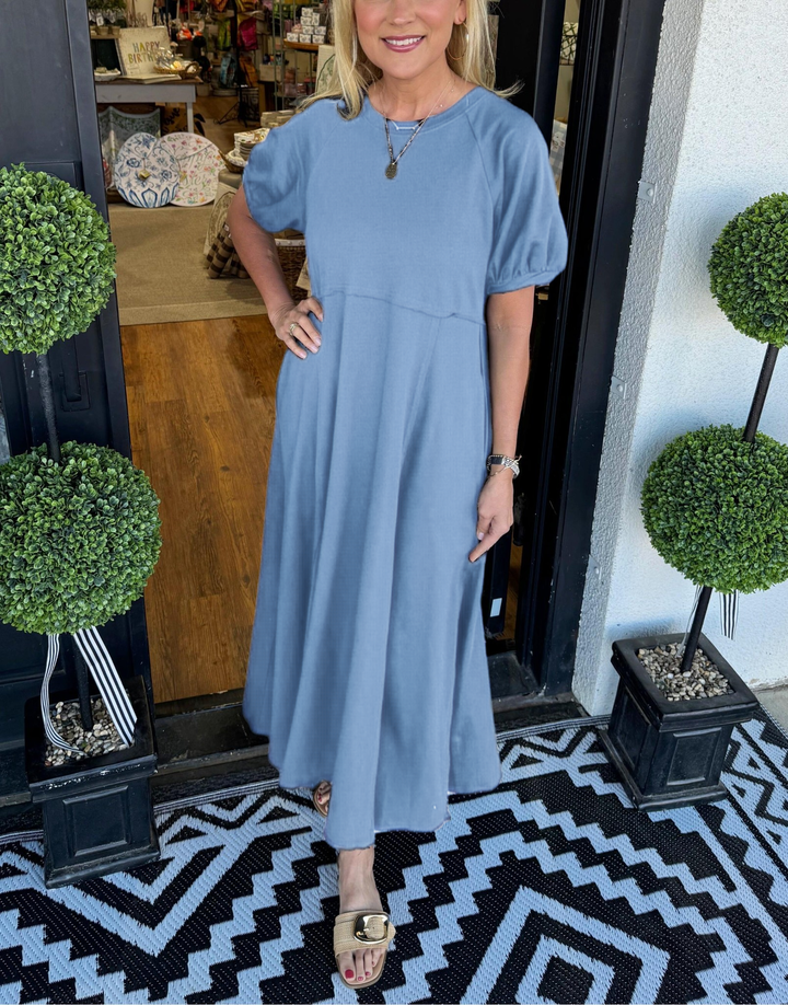 Elena | Puff Sleeve Maxi Dress
