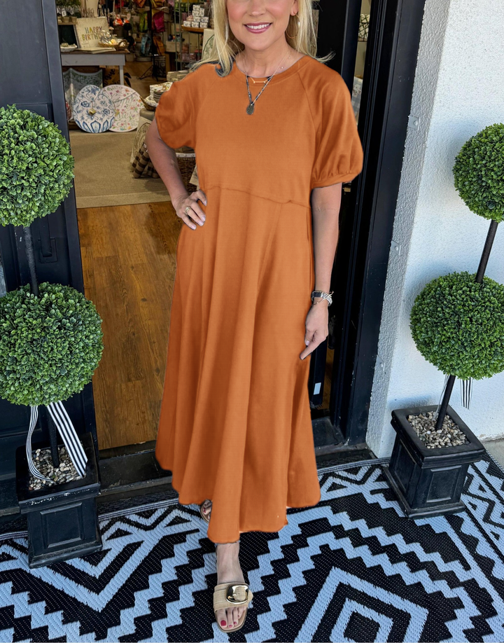 Elena | Puff Sleeve Maxi Dress
