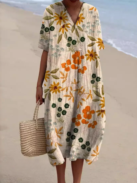 Sylvia | Colorful Coastal Midi Dress