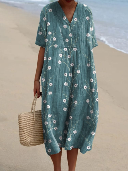 Sylvia | Colorful Coastal Midi Dress