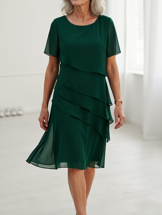 Theresa | Flowy Ruffle Midi Dress