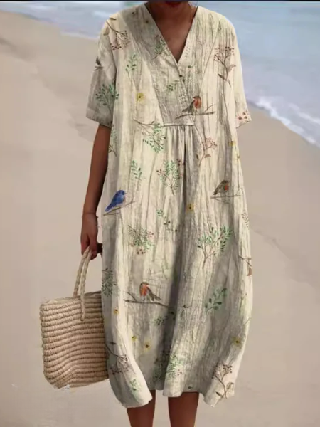 Sylvia | Colorful Coastal Midi Dress