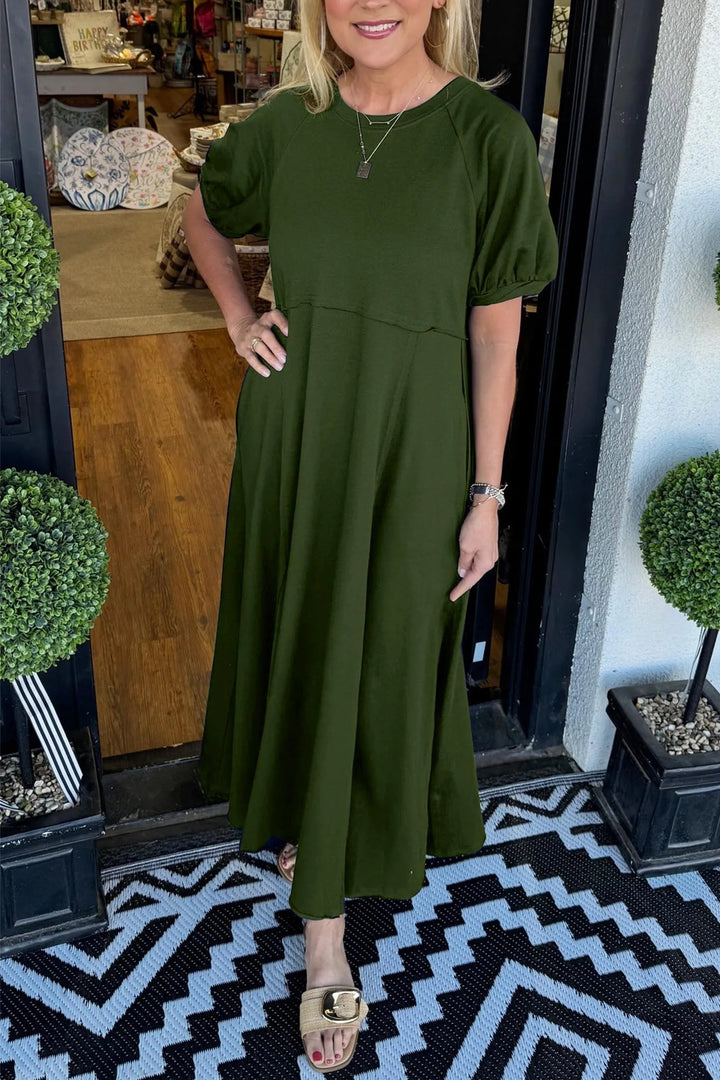 Elena | Puff Sleeve Maxi Dress