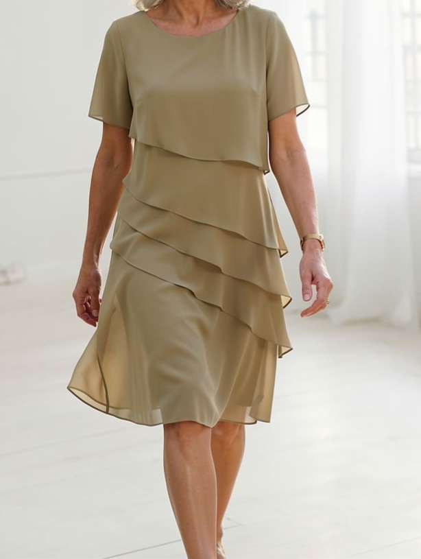 Theresa | Flowy Ruffle Midi Dress