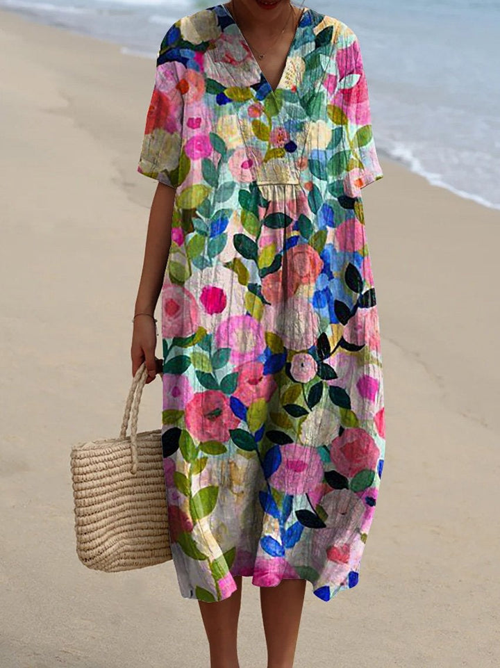 Sylvia | Colorful Coastal Midi Dress