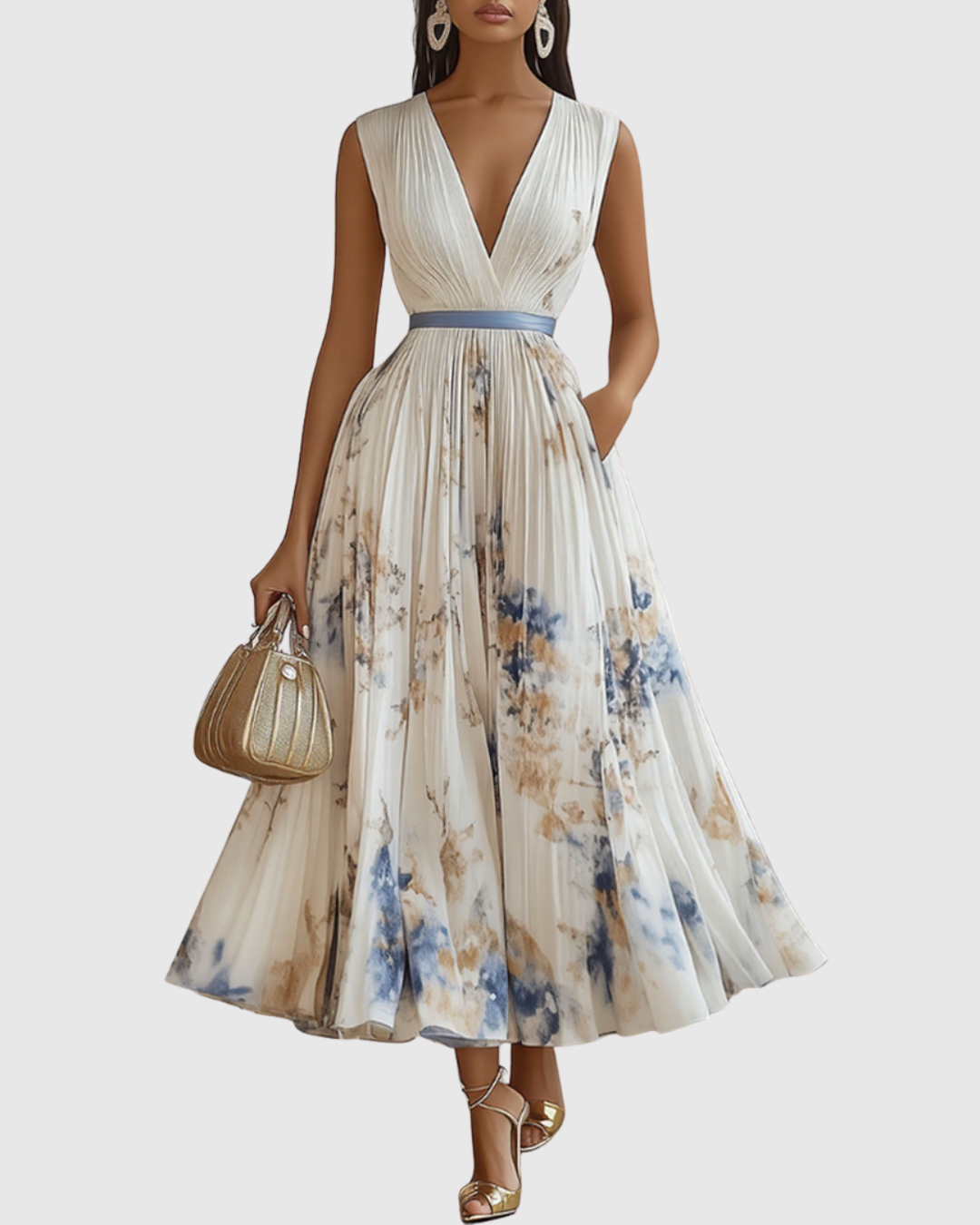 Isabella – Elegant Pleated Maxi Dress