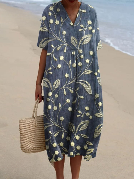 Sylvia | Colorful Coastal Midi Dress