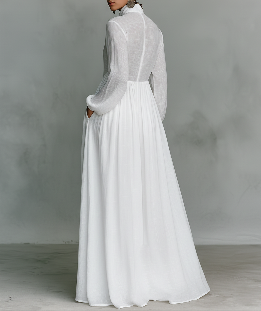 Eliza – Minimalist Cotton & Linen Maxi Dress