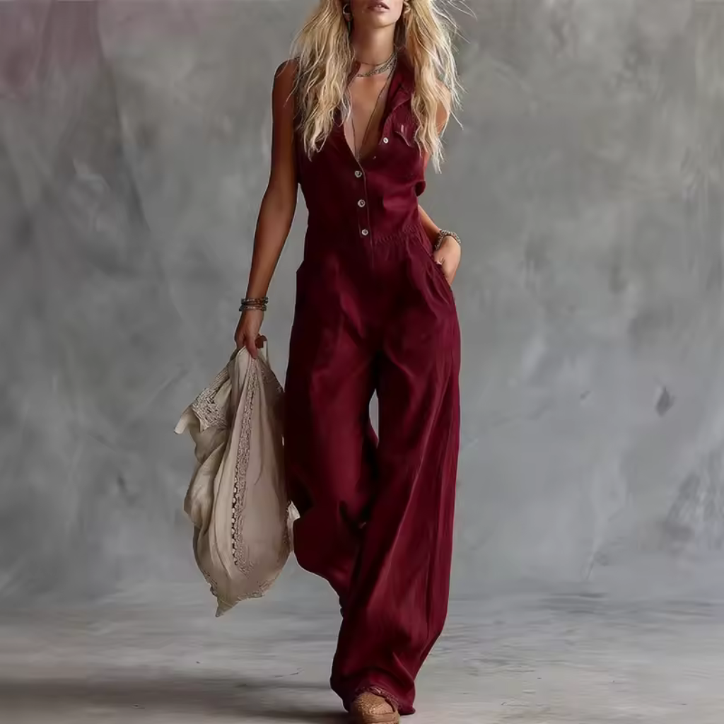 Valeria | Elegant Button Jumpsuit