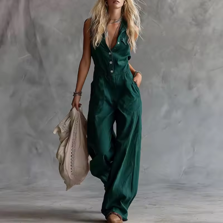 Valeria | Elegant Button Jumpsuit