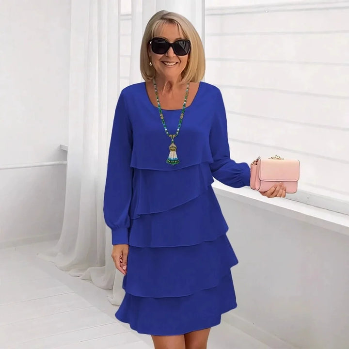 Caroline | Flowy Ruffle Midi Dress