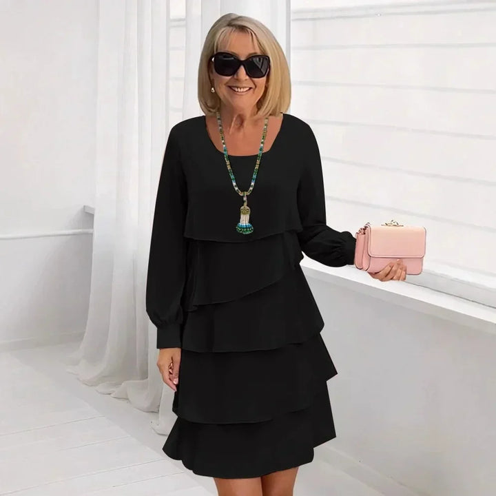 Caroline | Flowy Ruffle Midi Dress
