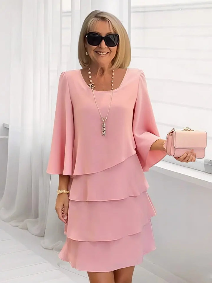 Cynthia | Flowy Ruffle Midi Dress
