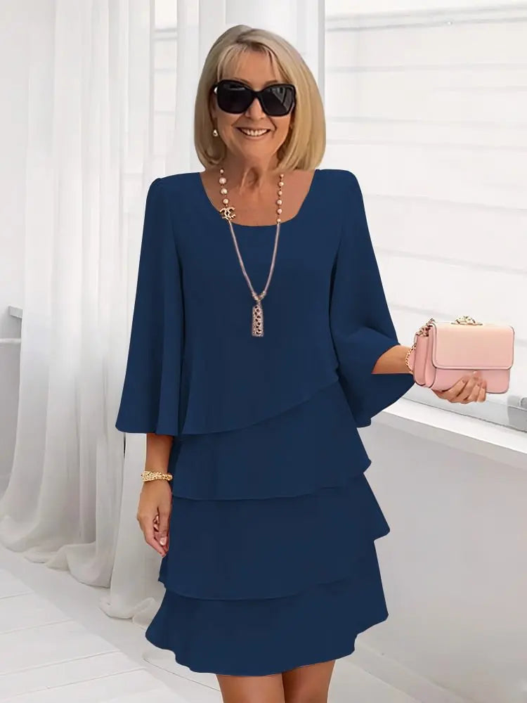 Cynthia | Flowy Ruffle Midi Dress