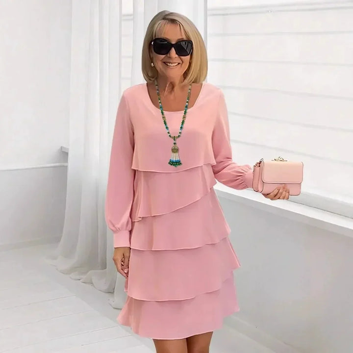 Caroline | Flowy Ruffle Midi Dress