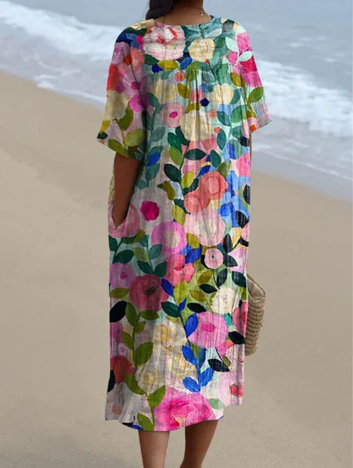 Sylvia | Colorful Coastal Midi Dress