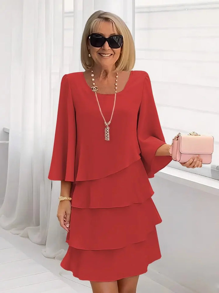 Cynthia | Flowy Ruffle Midi Dress