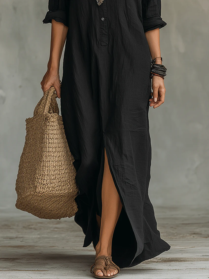 Linda | Effortless Maxi Shirt Dress