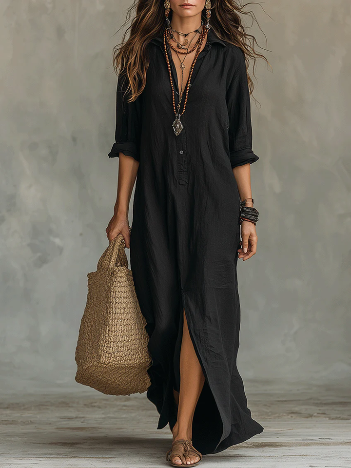 Linda | Effortless Maxi Shirt Dress