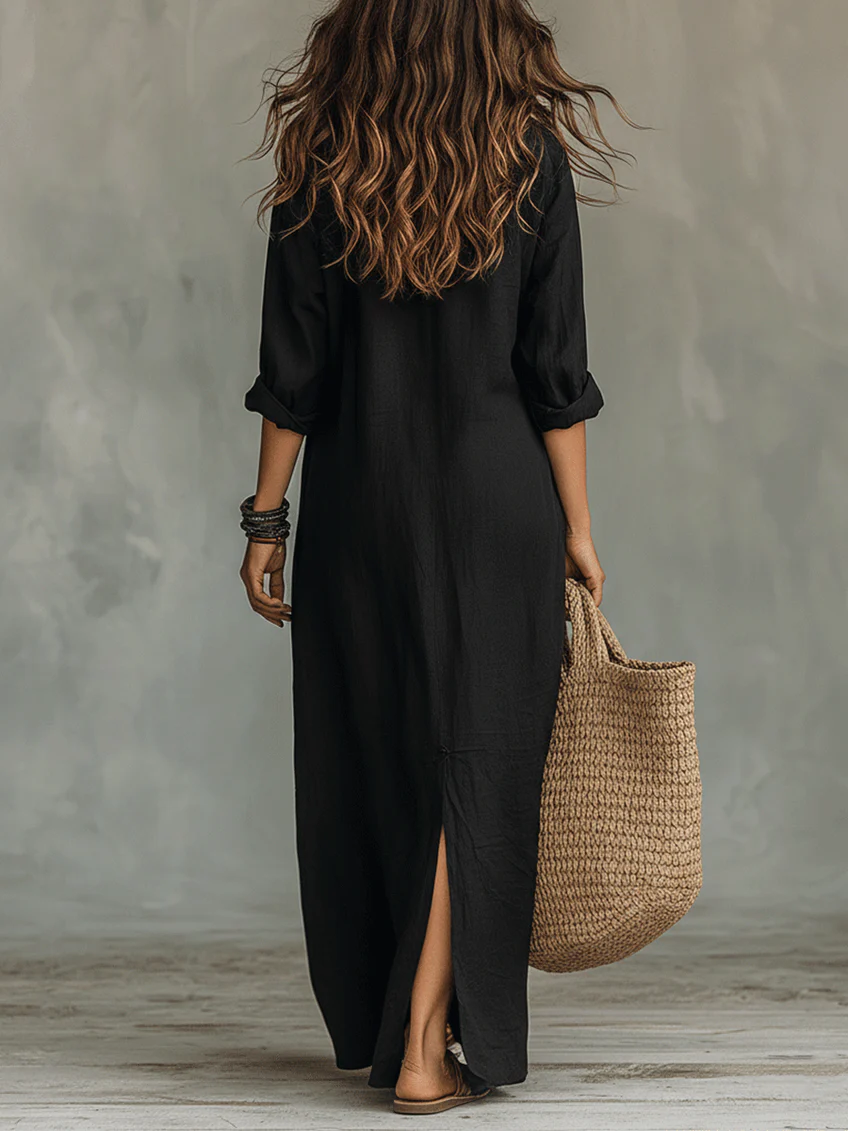 Linda | Effortless Maxi Shirt Dress