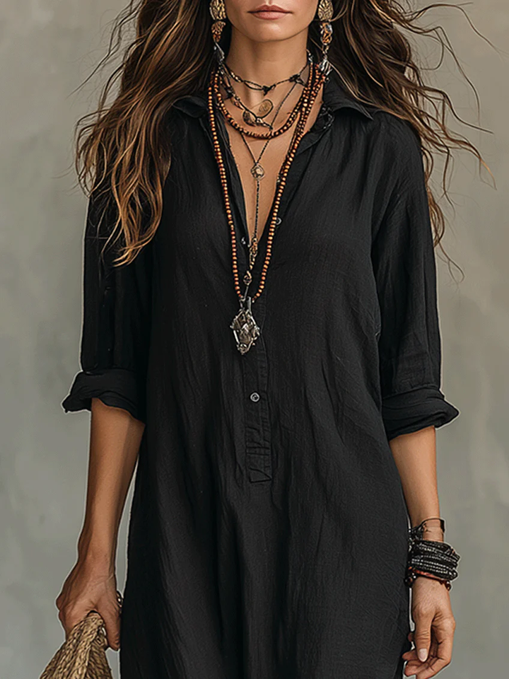 Linda | Effortless Maxi Shirt Dress