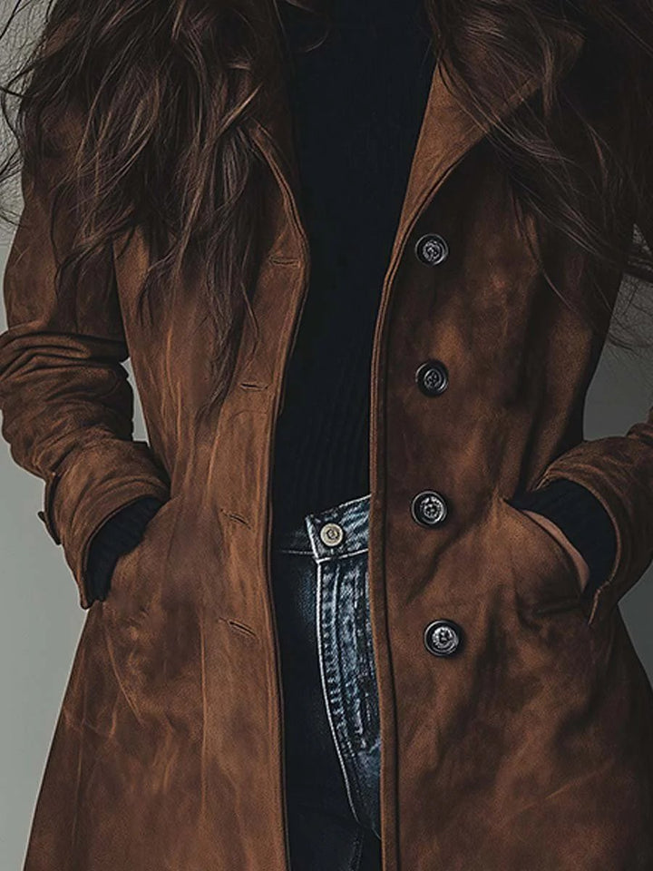 Amelia | Women's Double-Breasted Trench Coat Classic Vintage Style