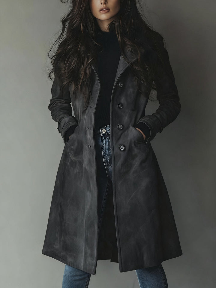 Amelia | Women's Double-Breasted Trench Coat Classic Vintage Style